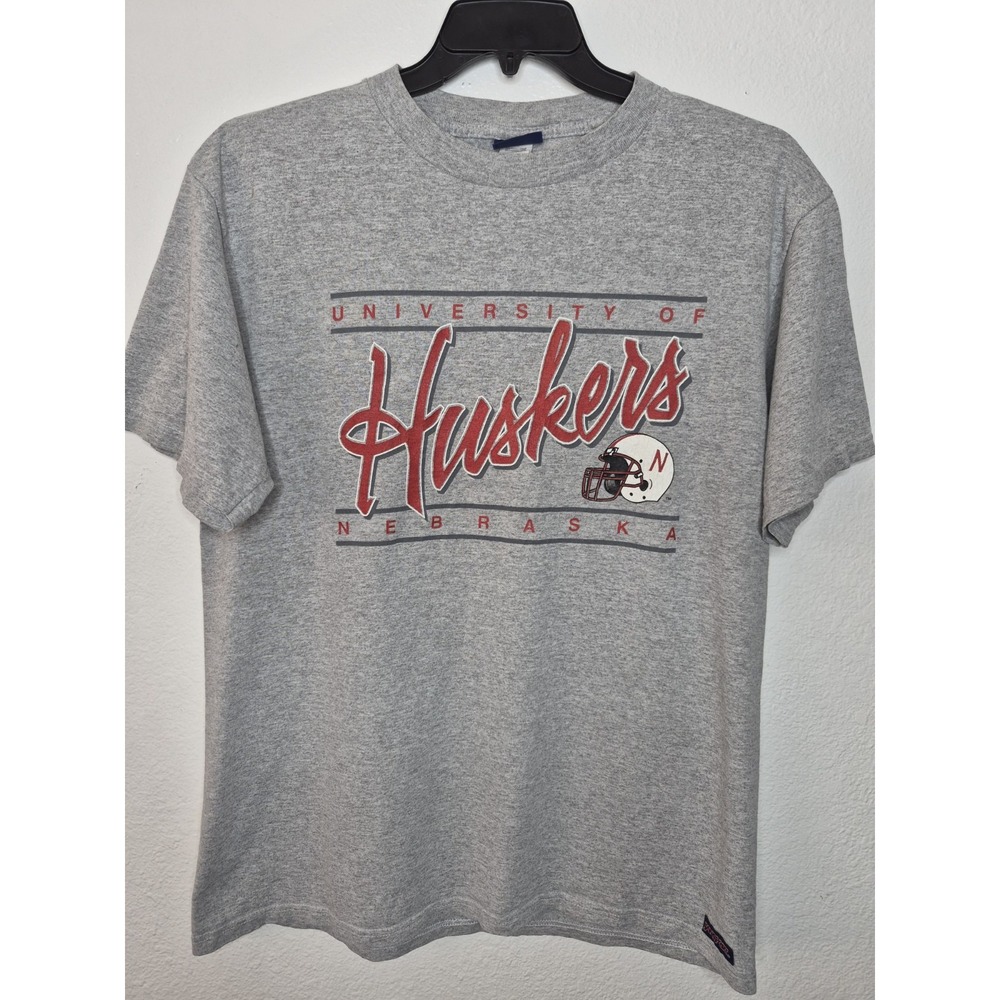 Vintage Jansport Nebraska Huskers T Shirt Mens Large Made in USA Grey 90s 22x29